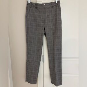 MNG Mango Women’s Houndstooth Mid Rise Trousers, Dress Pants Size 4 Brown Black